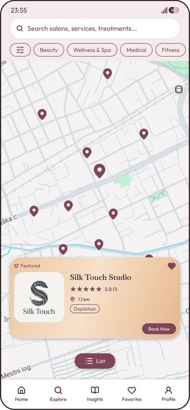 ZrihtajMe map screen